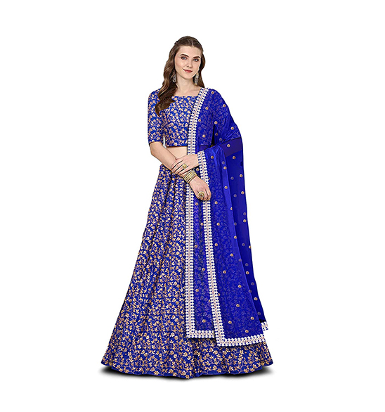 Silk A - Line Self Design Lehenga Choli