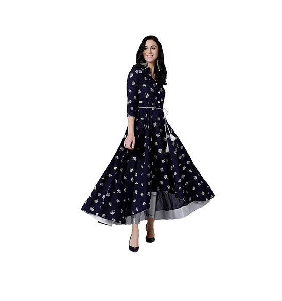 Rayon Anarkali Printed Kurti